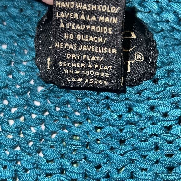 ANTHROPOLOGIE PURE HANDKNIT Teal knit Cowl Neck Sweater Dress-M/L - Picture 8 of 8